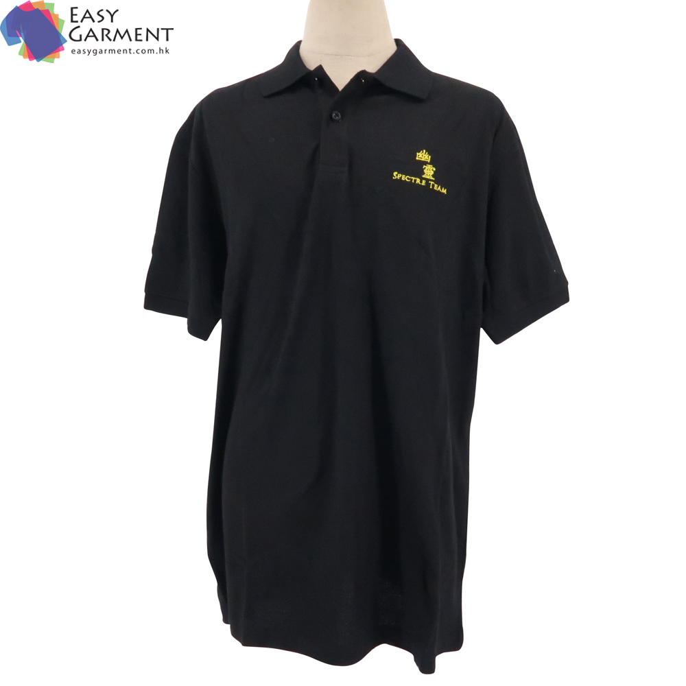 Easygarment - CustomizeBlack Short Sleeve Screen Printing POLO Shirt ...